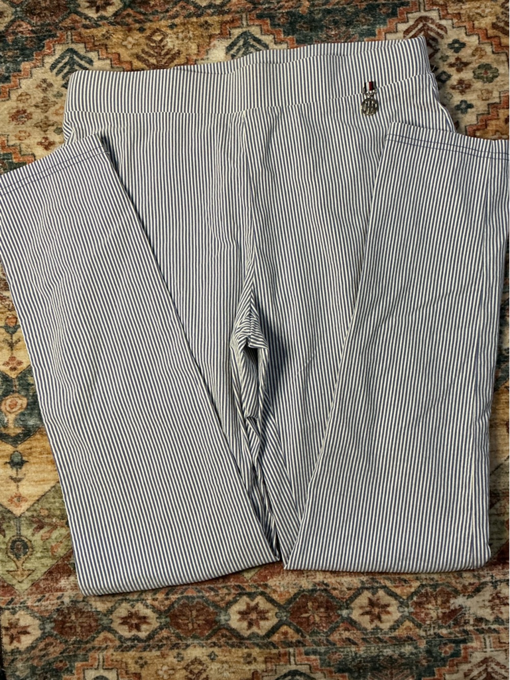 Tommy Hilfiger White and Navy Striped Men’s Pants